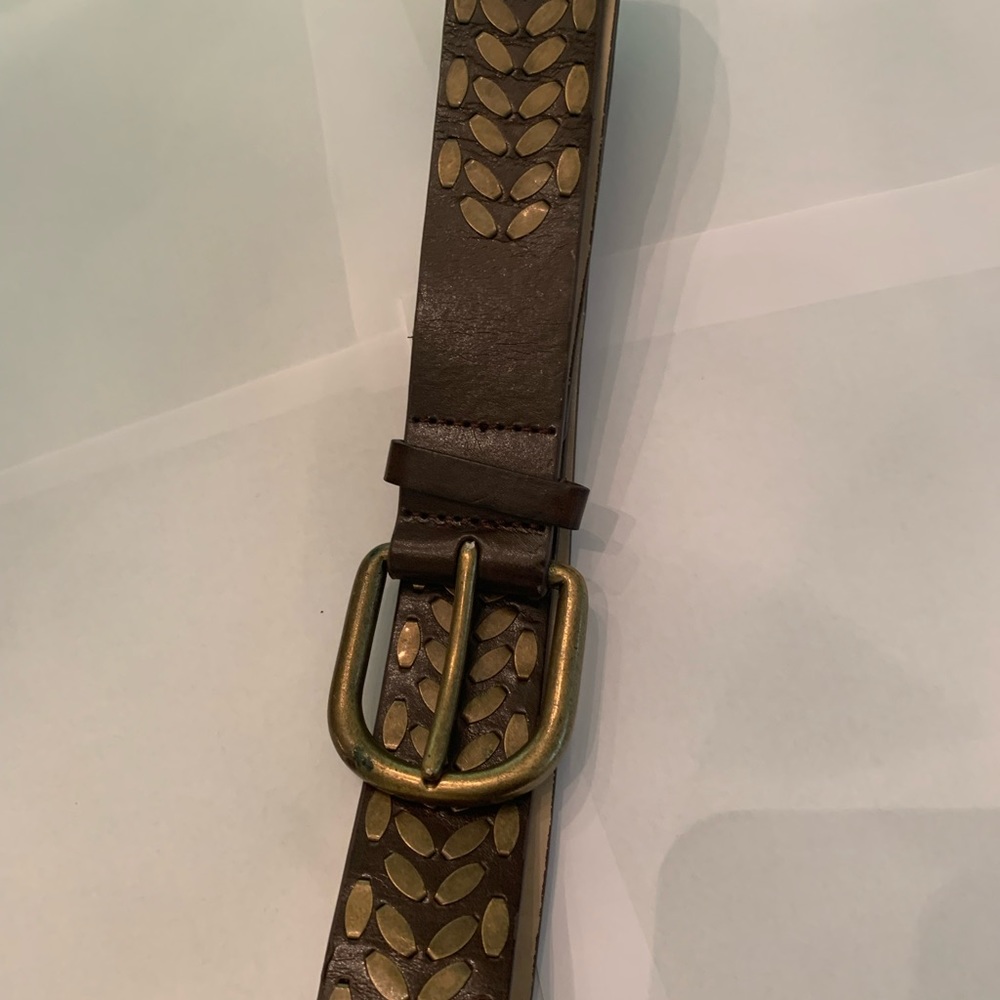 Womens brass embellished belt